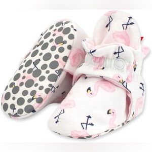 Zutano Organic Flamingo Baby Booties